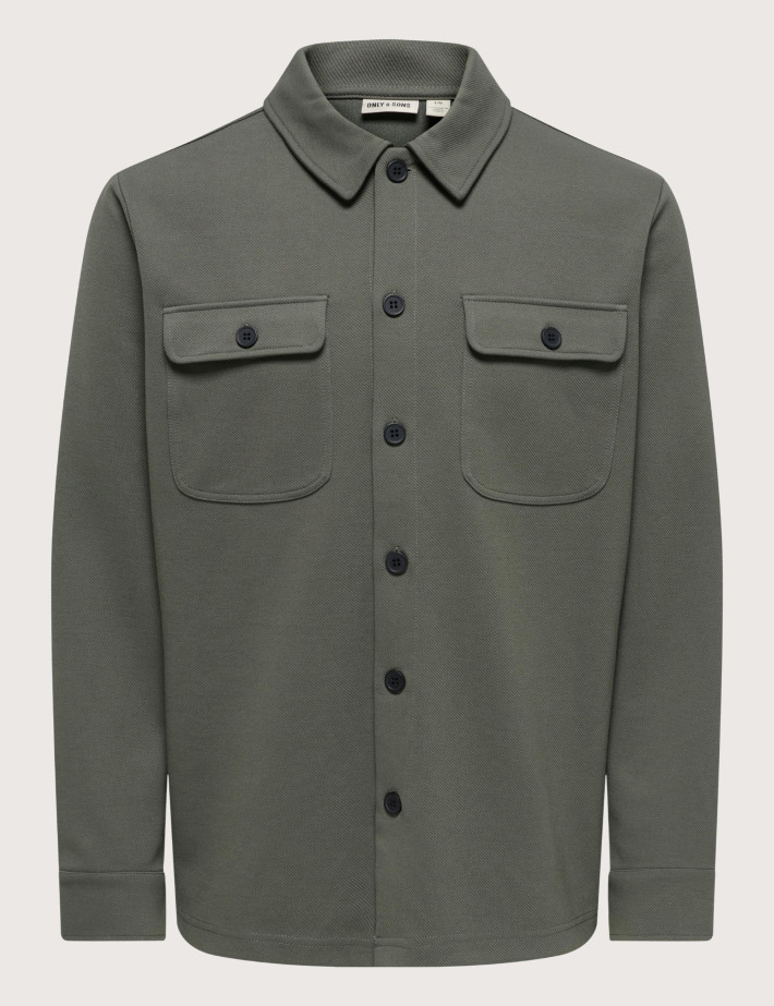 Only & Sons Surchemise Homme Newkodyl Kaki Foncé