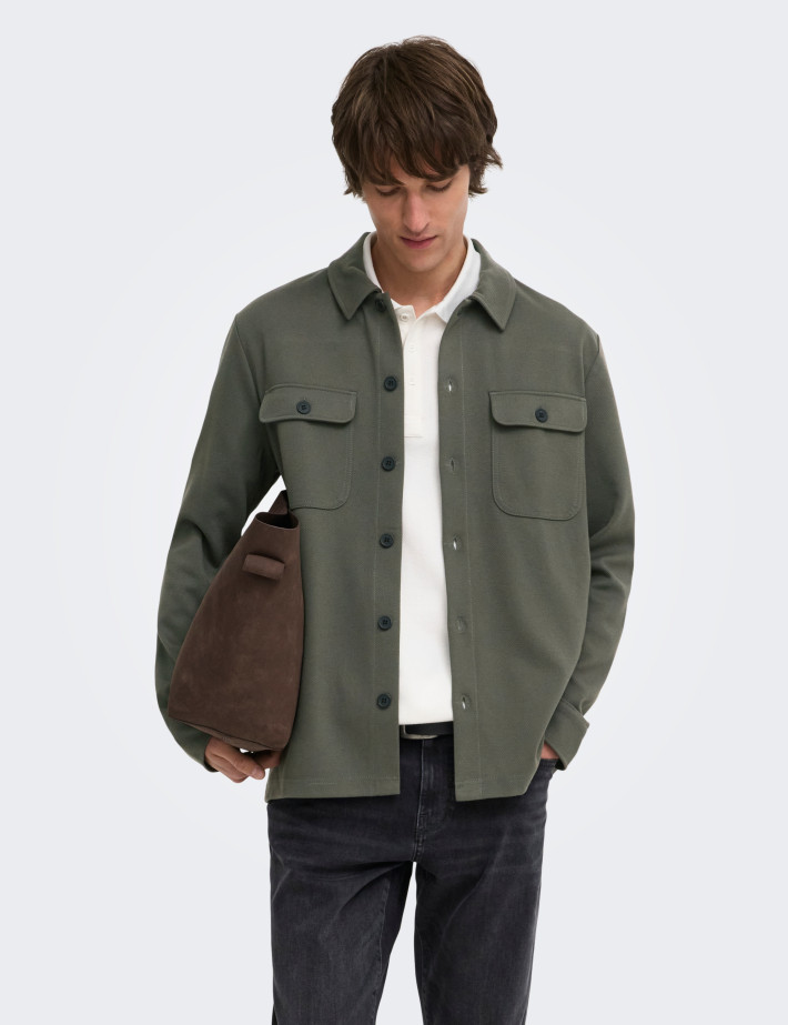 Only & Sons Surchemise Homme Newkodyl Kaki Foncé - 2