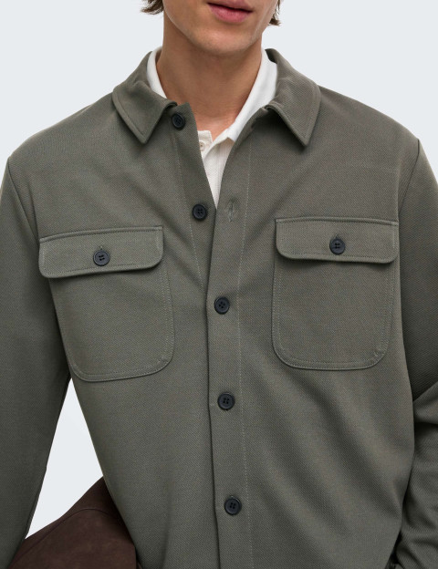 Only & Sons Surchemise Homme Newkodyl Kaki Foncé - 3