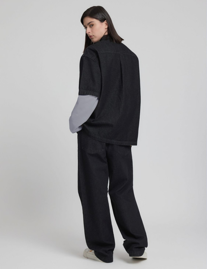 REPLAY Chemise Homme en Jean Coupe Droite Noir Délavé Inc. - 3
