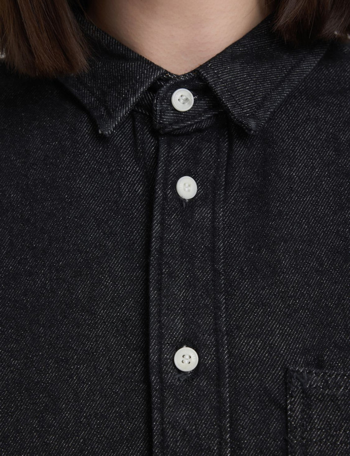 REPLAY Chemise Homme en Jean Coupe Droite Noir Délavé Inc. - 6