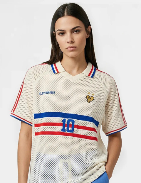 Eleven Paris Maillot de Foot Unisex Coupe du Monde France Blanc - 3