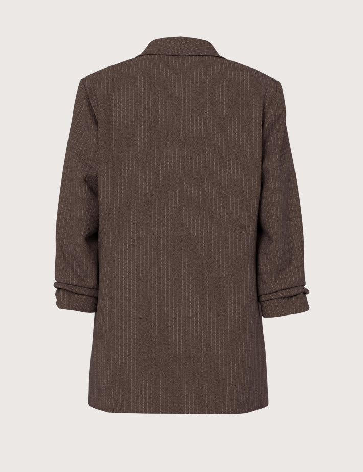 PIECES Blazer Bosella Manches 3/4 Marron Rayé - 2