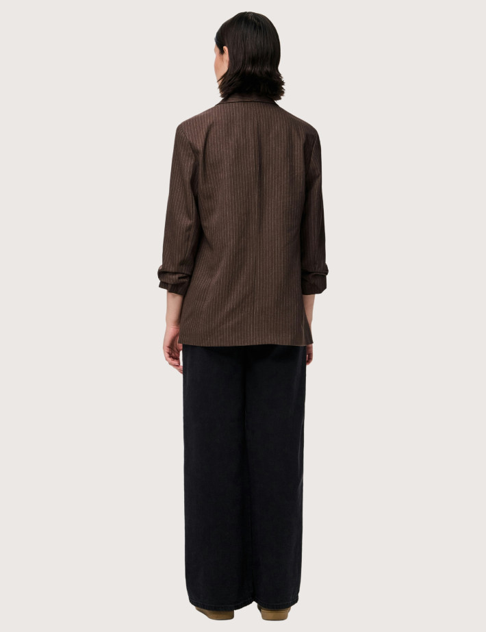 PIECES Blazer Bosella Manches 3/4 Marron Rayé - 3