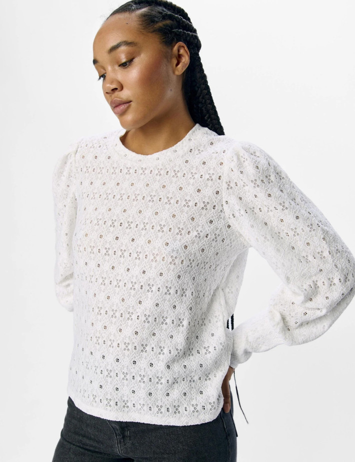 OBJECT Haut Femme Manches Longues Laila Blanc - 5