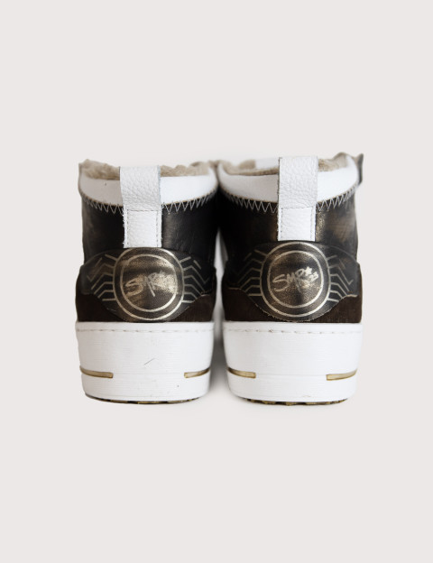 SEMERDJIAN Baskets Montantes Mistral E130 Cuir Blanc Marron Irisé - 2