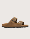 Birkenstock Sandales Femme Arizona Suède Double Bride Thé Noir Marron