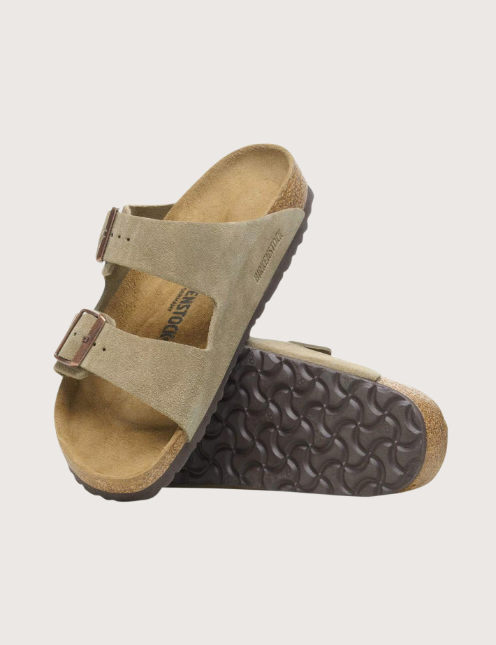 Birkenstock Sandales Homme Arizona Suède Double Bride Taupe - 4