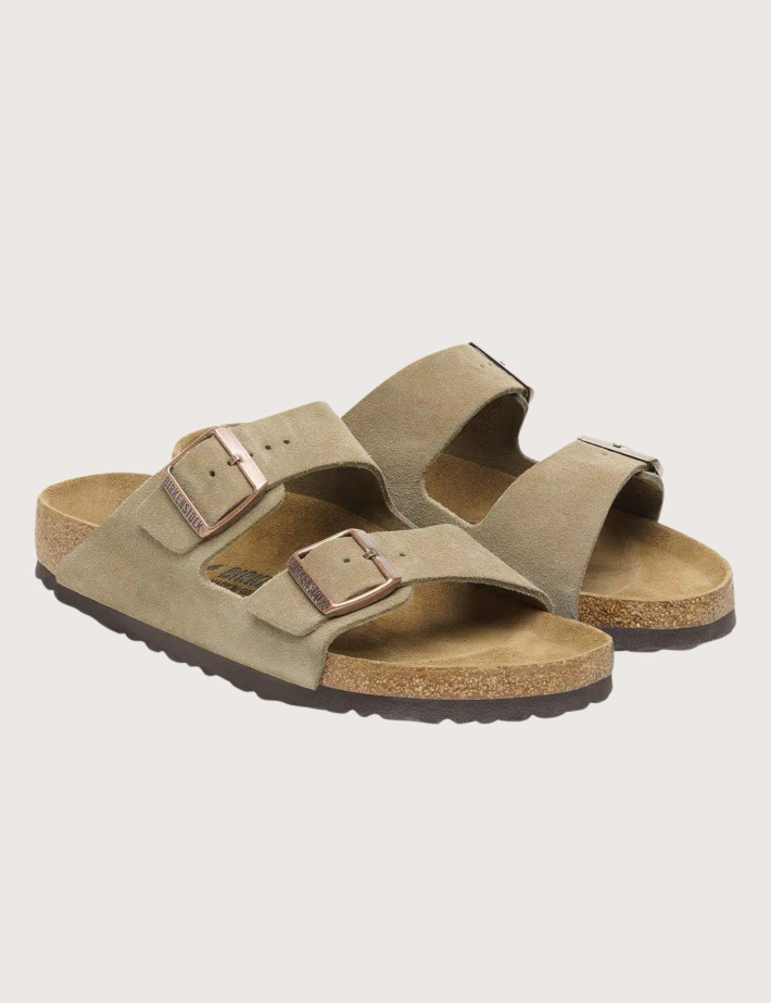 Birkenstock Sandales Homme Arizona Suède Double Bride Taupe - 5