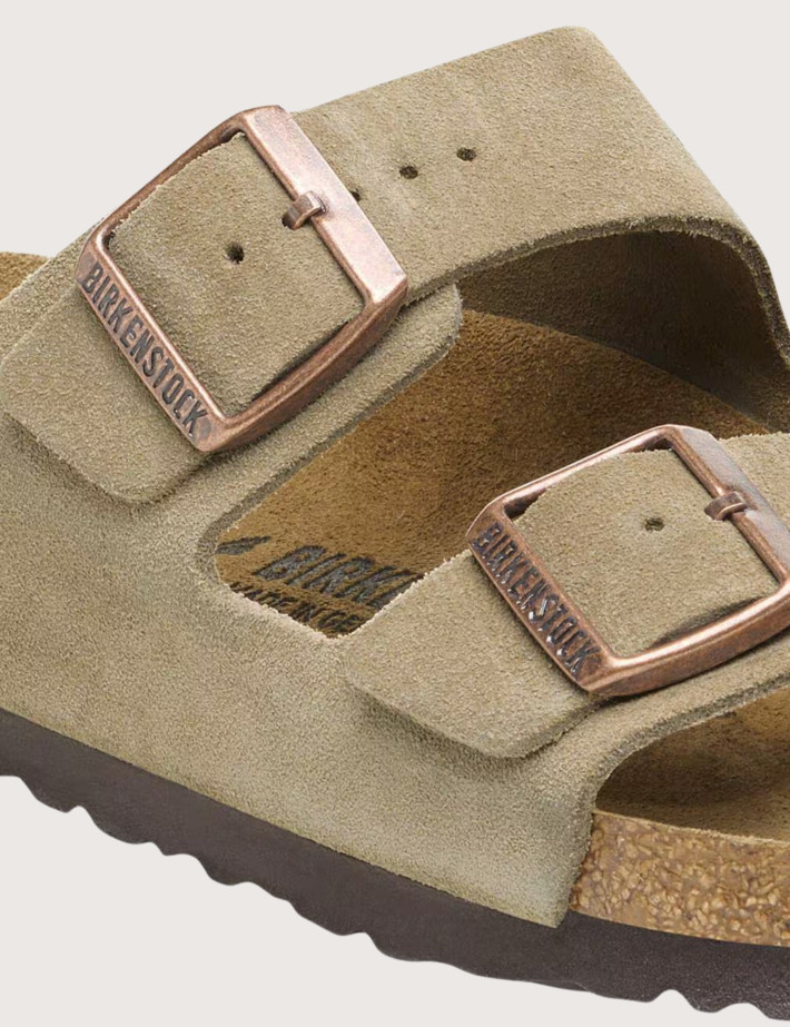 Birkenstock Sandales Homme Arizona Suède Double Bride Taupe - 6