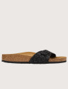 Birkenstock Sandales Femme Madrid Simple Bride Léopard Noir