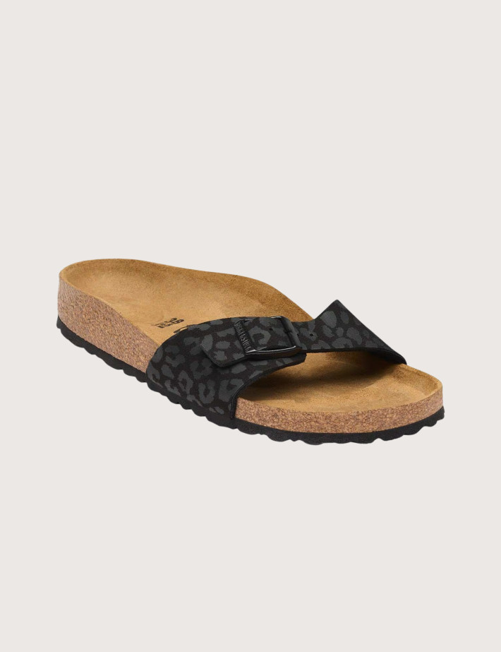 Birkenstock Sandales Femme Madrid Simple Bride Léopard Noir - 2