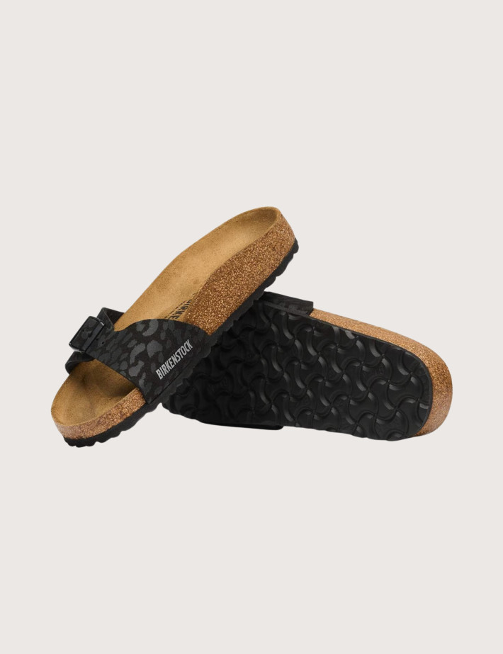 Birkenstock Sandales Femme Madrid Simple Bride Léopard Noir - 4