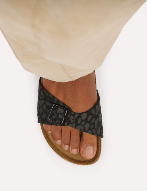 Birkenstock Sandales Femme Madrid Simple Bride Léopard Noir - 6