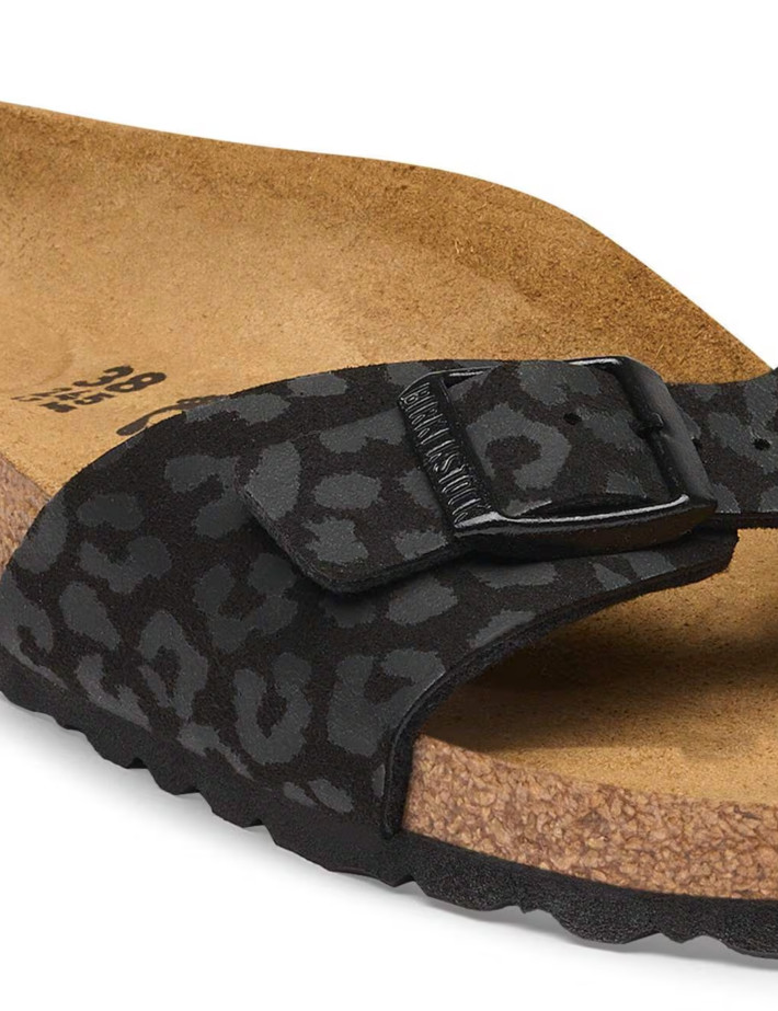Birkenstock Sandales Femme Madrid Simple Bride Léopard Noir - 7