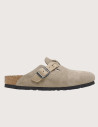 Birkenstock Sabots Femme Boston Braided Suède Taupe