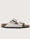Birkenstock Sandales Femme Arizona Birko Flor Double Bride Blanc Pearl