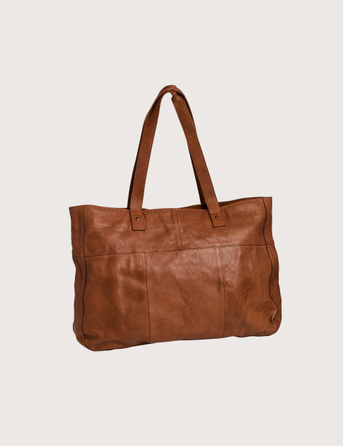 PIECES Sac en Cuir Ribs Travel Root Beer - 2