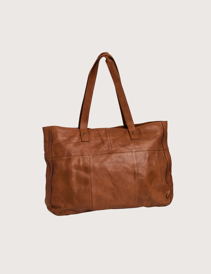 PIECES Sac en Cuir Ribs Travel Root Beer - 2
