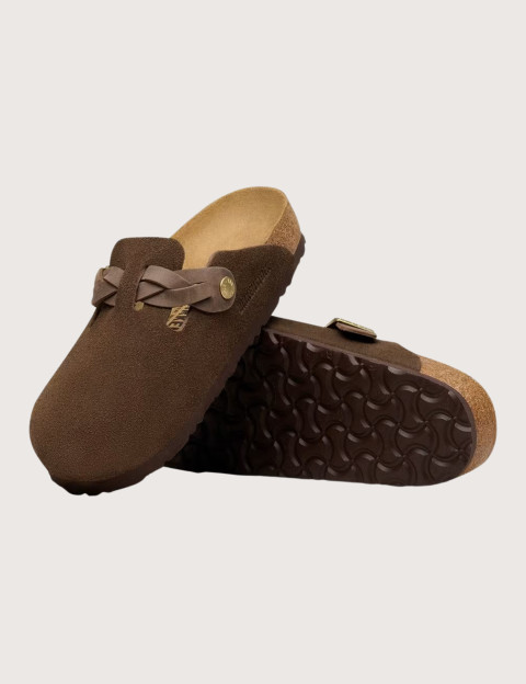 Sabots Femme Boston Braided Suède Marron