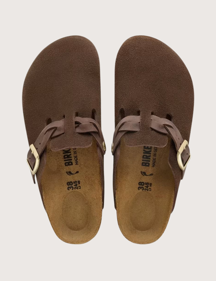 Sabots Femme Boston Braided Suède Marron