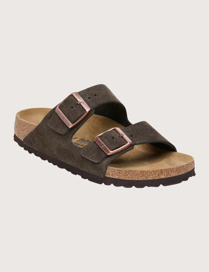 Sandales Homme Arizona Suède Double Bride Marron Mocca