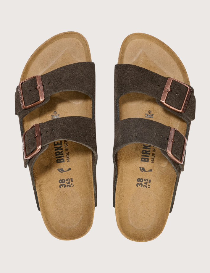 Sandales Homme Arizona Suède Double Bride Marron Mocca