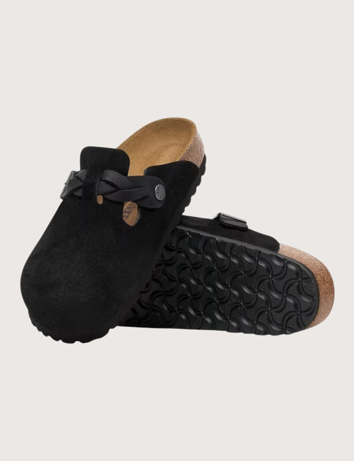 Sabots Femme Boston Braided Suède Noir