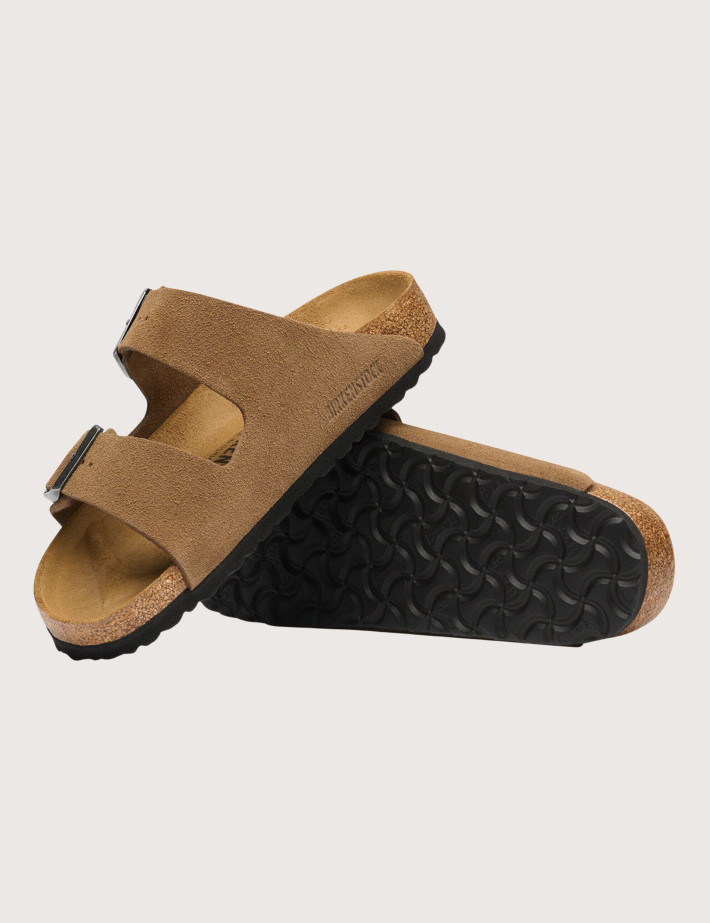 Sandales Homme Arizona Suède Double Bride Thé Noir Marron