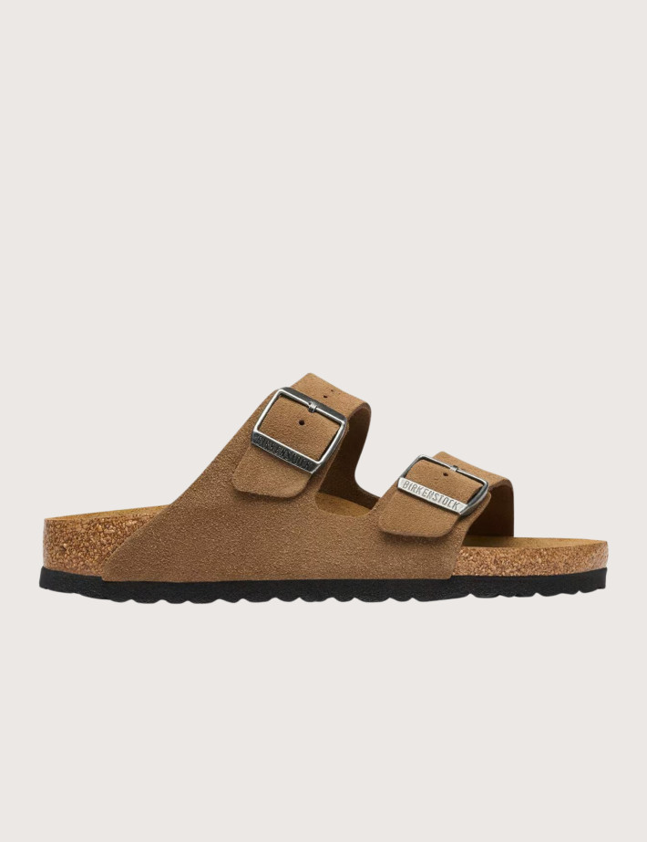 Sandales Homme Arizona Suède Double Bride Thé Noir Marron
