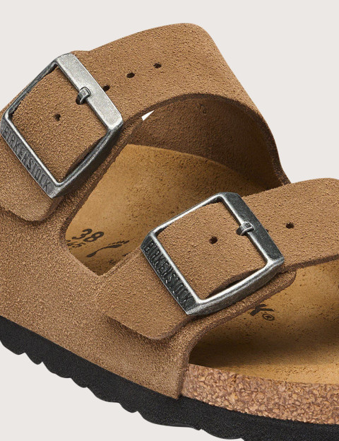 Sandales Homme Arizona Suède Double Bride Thé Noir Marron