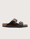 Sandales Femme Arizona Emboss Cuir Double Bride Noir