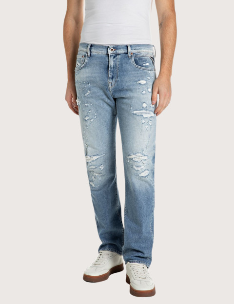 REPLAY Jean Homme Coupe Droite Aideen Clair C010