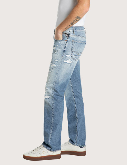 REPLAY Jean Homme Coupe Droite Aideen Clair C010 - 2