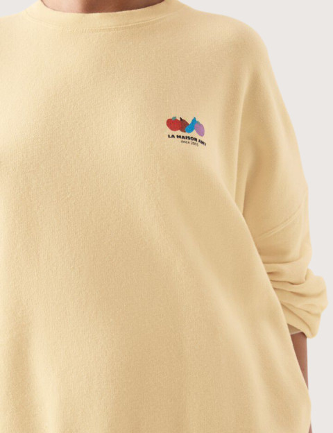 Sweat Ample Femme Col Rond Atubay Ecru