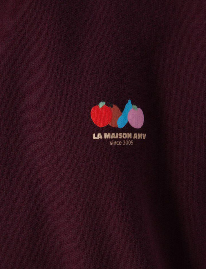 Sweat Ample Femme Col Rond Atubay Lie de Vin