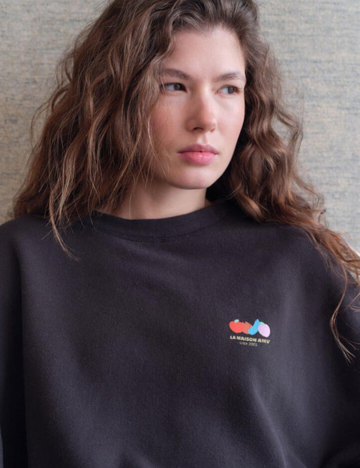Sweat Ample Femme Col Rond Atubay Ténèbre