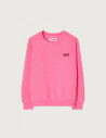 American Vintage Sweat Enfant Col Rond Izubird Rose Fluo