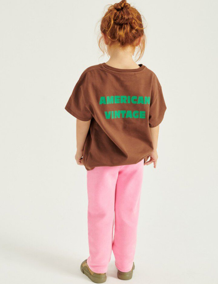 American Vintage Jogging Enfant Droit Izubird Rose Fluo - 3