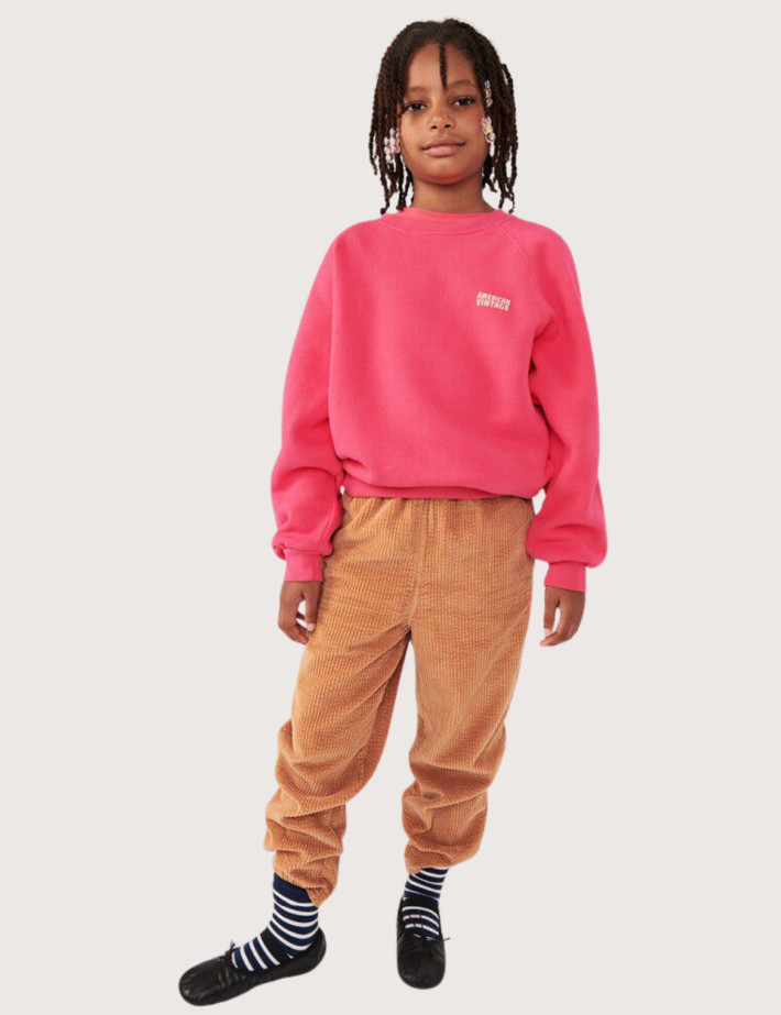 American Vintage Sweat Enfant Col Rond Izubird Hortensia Fluo - 2