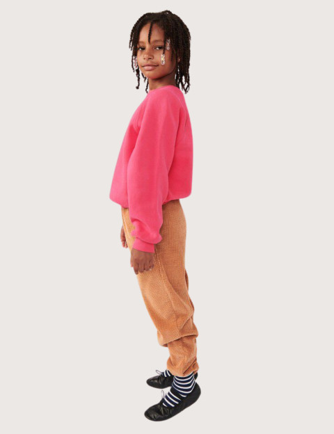 American Vintage Sweat Enfant Col Rond Izubird Hortensia Fluo - 3