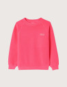 American Vintage Sweat Enfant Col Rond Izubird Hortensia Fluo