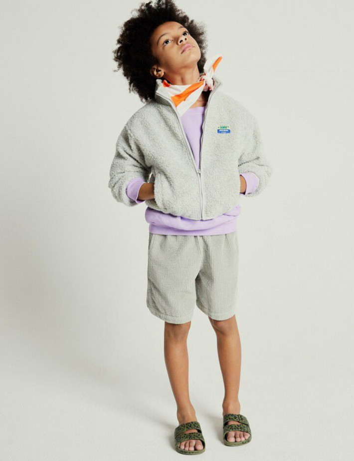 American Vintage Veste Enfant Polaire Hoktown Ample Gris Chiné - 2