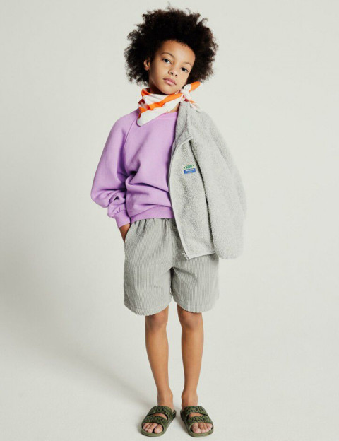 American Vintage Veste Enfant Polaire Hoktown Ample Gris Chiné - 5
