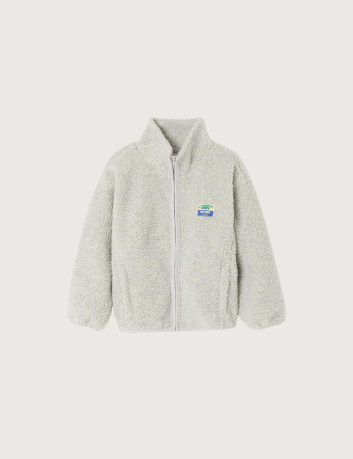 American Vintage Veste Enfant Polaire Hoktown Ample Gris Chiné