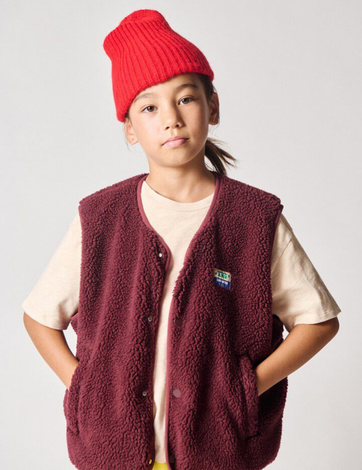 American Vintage Veste Enfant Sans Manches Hoktown Bordeaux Chiné - 2