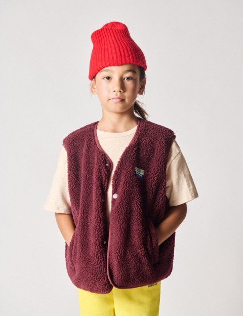American Vintage Veste Enfant Sans Manches Hoktown Bordeaux Chiné - 4