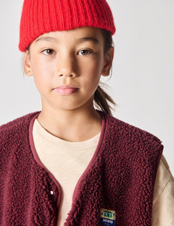 American Vintage Veste Enfant Sans Manches Hoktown Bordeaux Chiné - 5