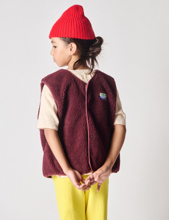 American Vintage Veste Enfant Sans Manches Hoktown Bordeaux Chiné - 6