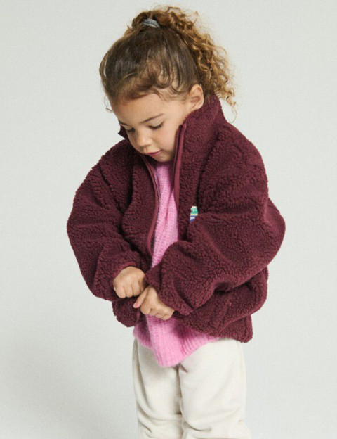 American Vintage Veste Enfant Polaire Hoktown Ample Bordeaux Chiné - 4